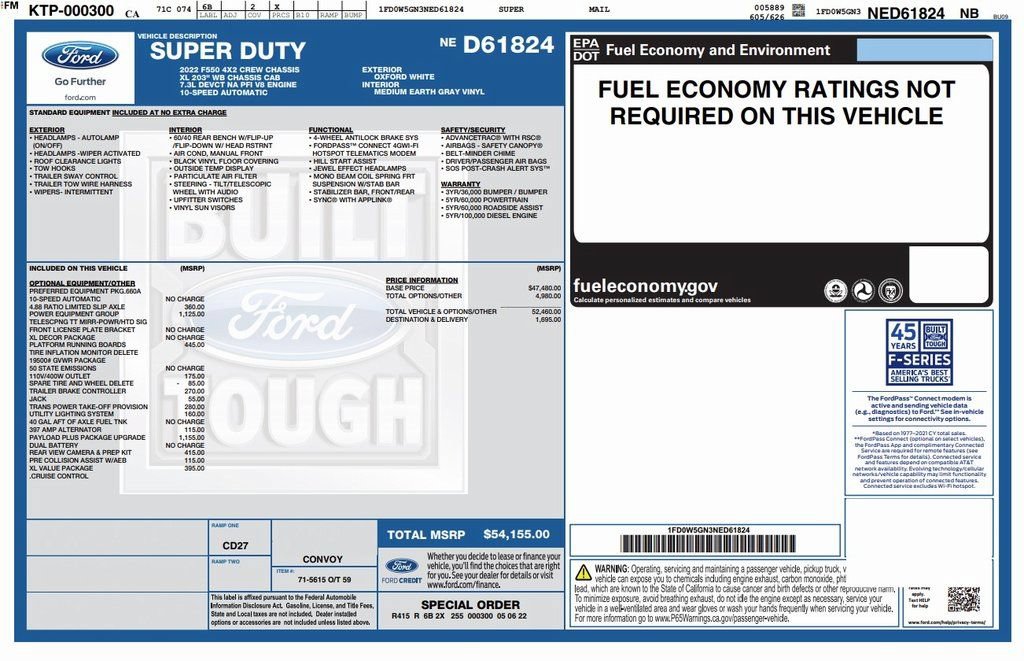 Used 2022 Ford F550 2WD Crew Cab Super Duty w/ Power Equipment Group image 44