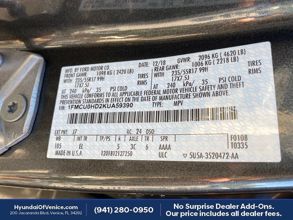 Used 2019 Ford Escape SEL FWD image 22