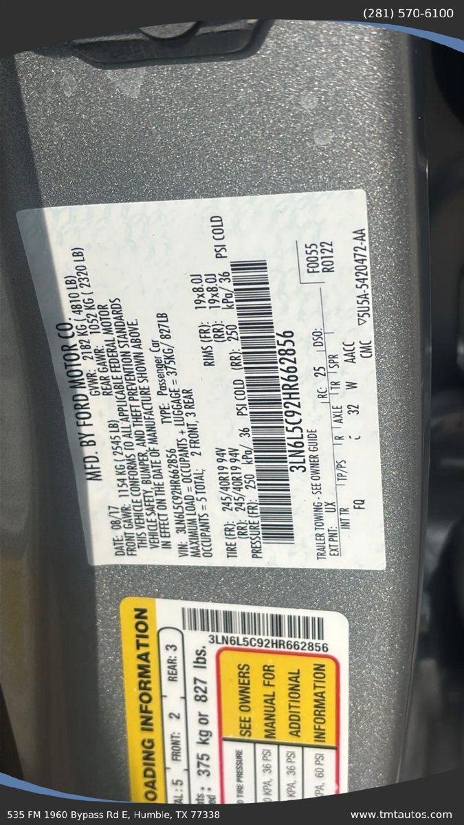 Used 2017 Lincoln MKZ Select w/ Select Plus Package FWD image 17