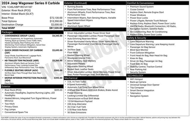 New 2024 Jeep Wagoneer Series II w/ Convenience Group I image 15