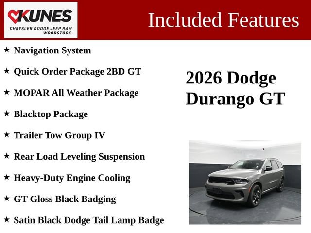 New 2026 Dodge Durango GT w/ Blacktop Package AWD/4WD image 3