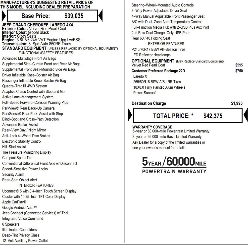 New 2025 Jeep Grand Cherokee Laredo X image 2