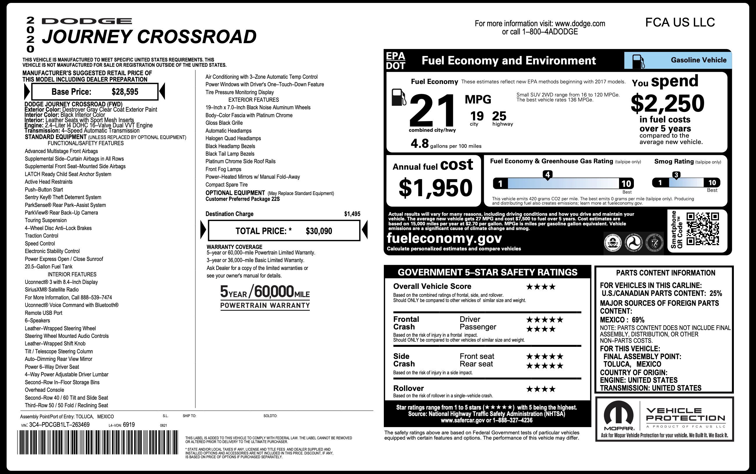 Used 2020 Dodge Journey Crossroad FWD image 4