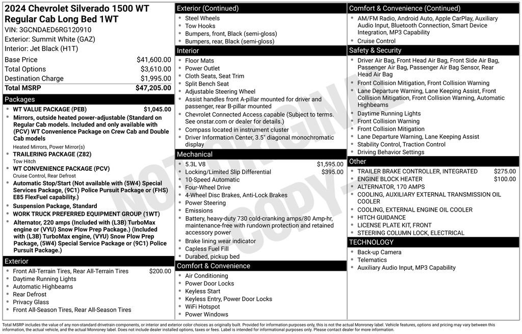 Used 2024 Chevrolet Silverado 1500 W/T w/ WT Value Package image 30