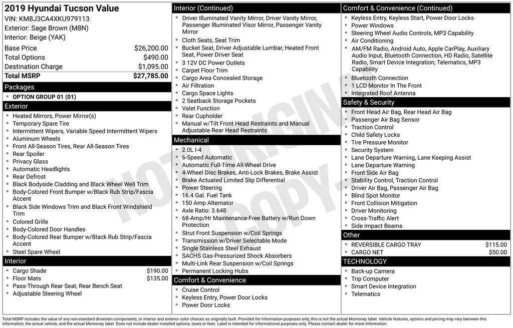 Used 2019 Hyundai Tucson Value AWD/4WD image 14