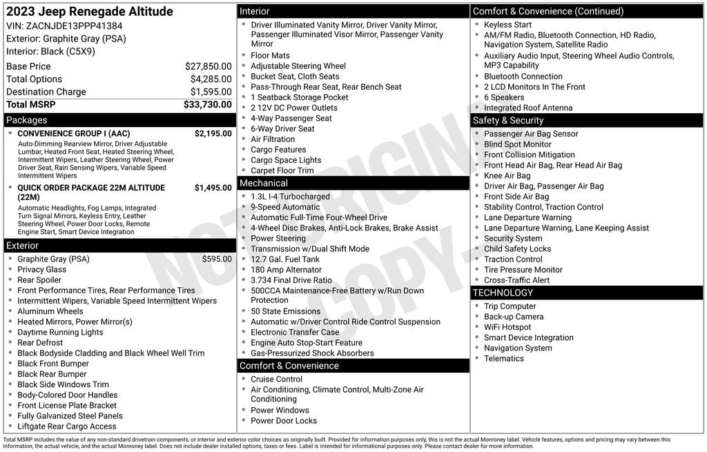 Used 2023 Jeep Renegade Altitude w/ Convenience Group I image 37