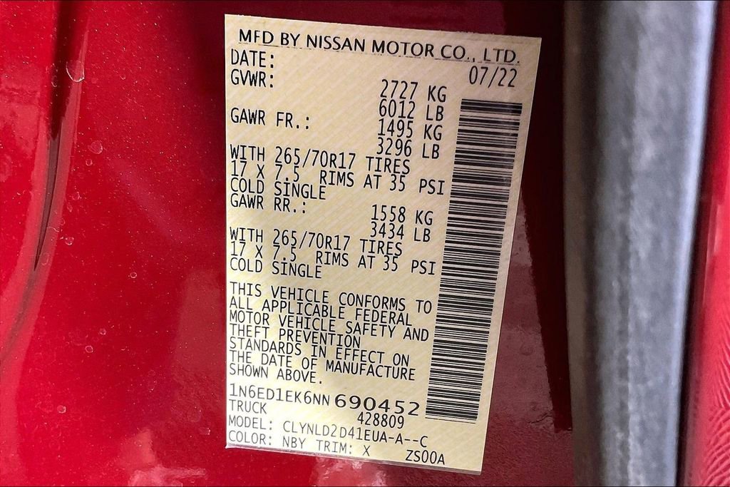 Used 2022 Nissan Frontier PRO-4X w/ Technology Package image 43