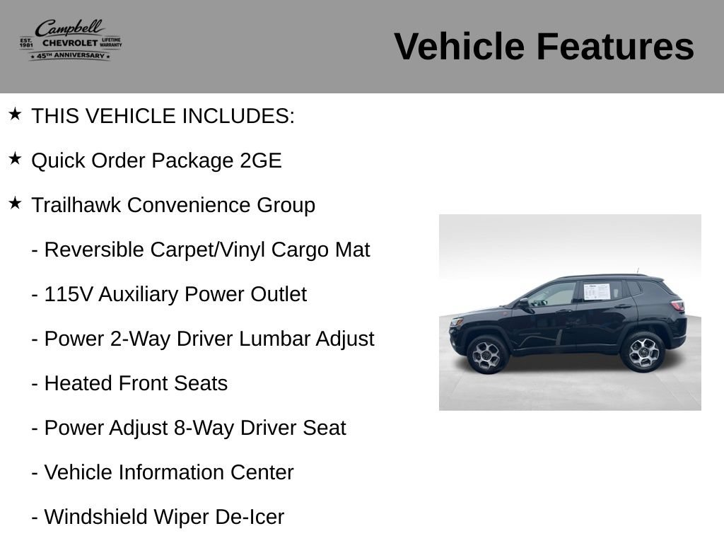 Used 2022 Jeep Compass Trailhawk w/ Trailhawk Convenience Group AWD/4WD image 5