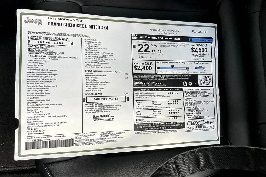 New 2025 Jeep Grand Cherokee Limited w/ Trailer Tow Package image 14