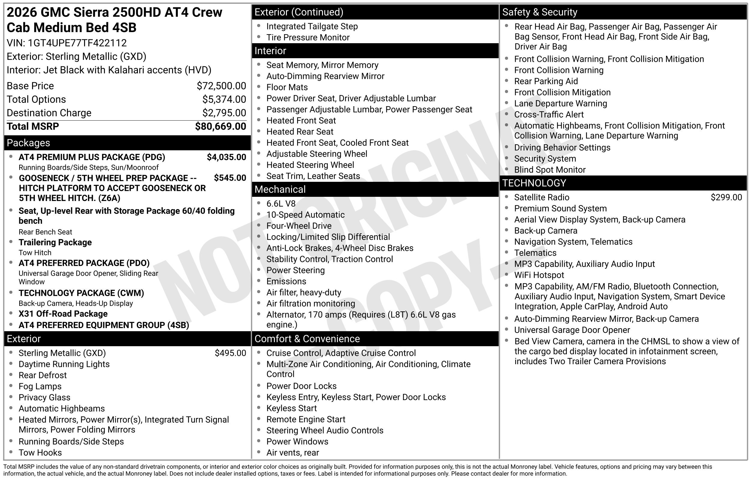 New 2026 GMC Sierra 2500 AT4 w/ AT4 Premium Plus Package AWD/4WD image 3