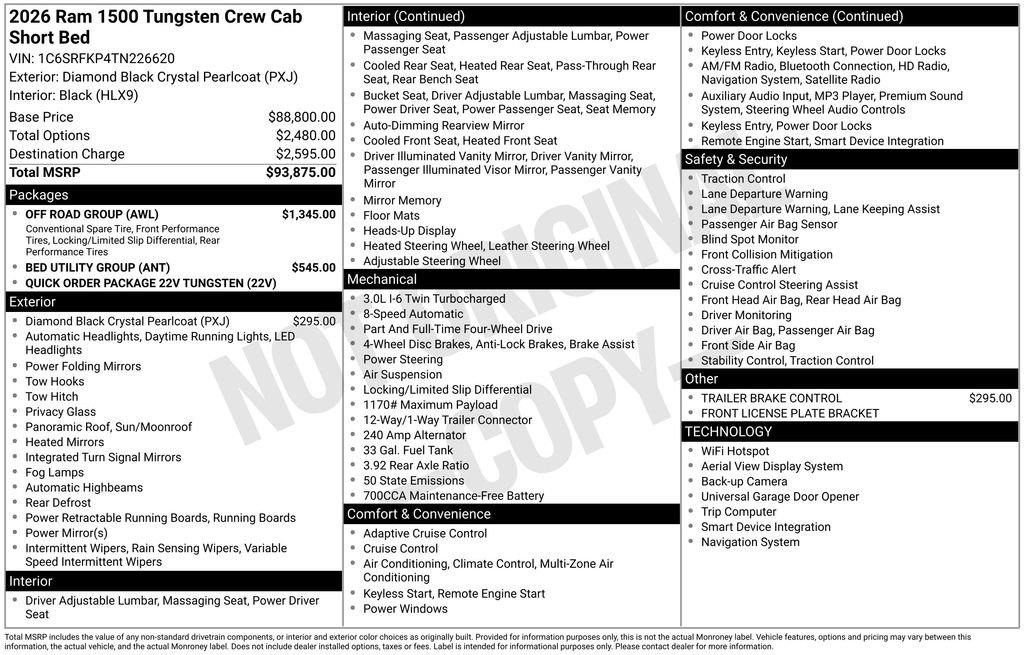 New 2026 RAM 1500 Tungsten w/ Off Road Group image 15