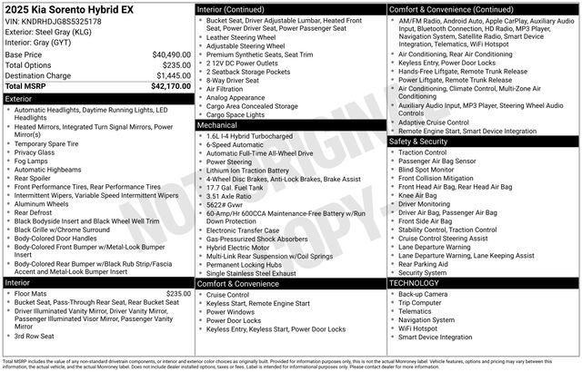 New 2025 Kia Sorento EX image 4
