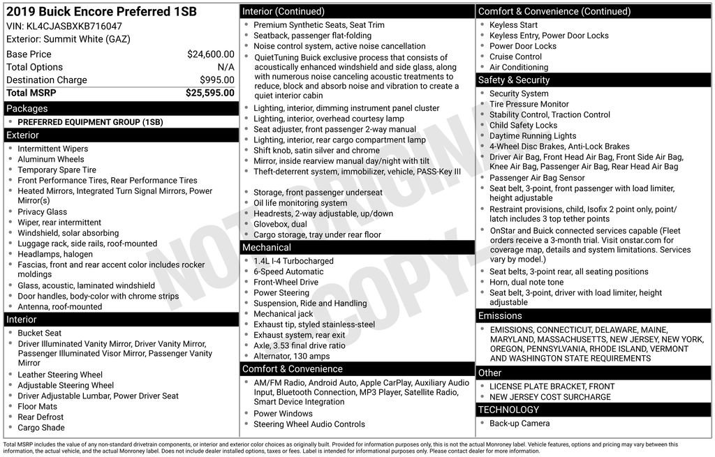 Used 2019 Buick Encore Preferred image 19