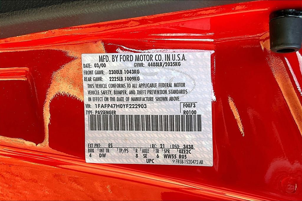 Used 2000 Ford Mustang Cobra image 9