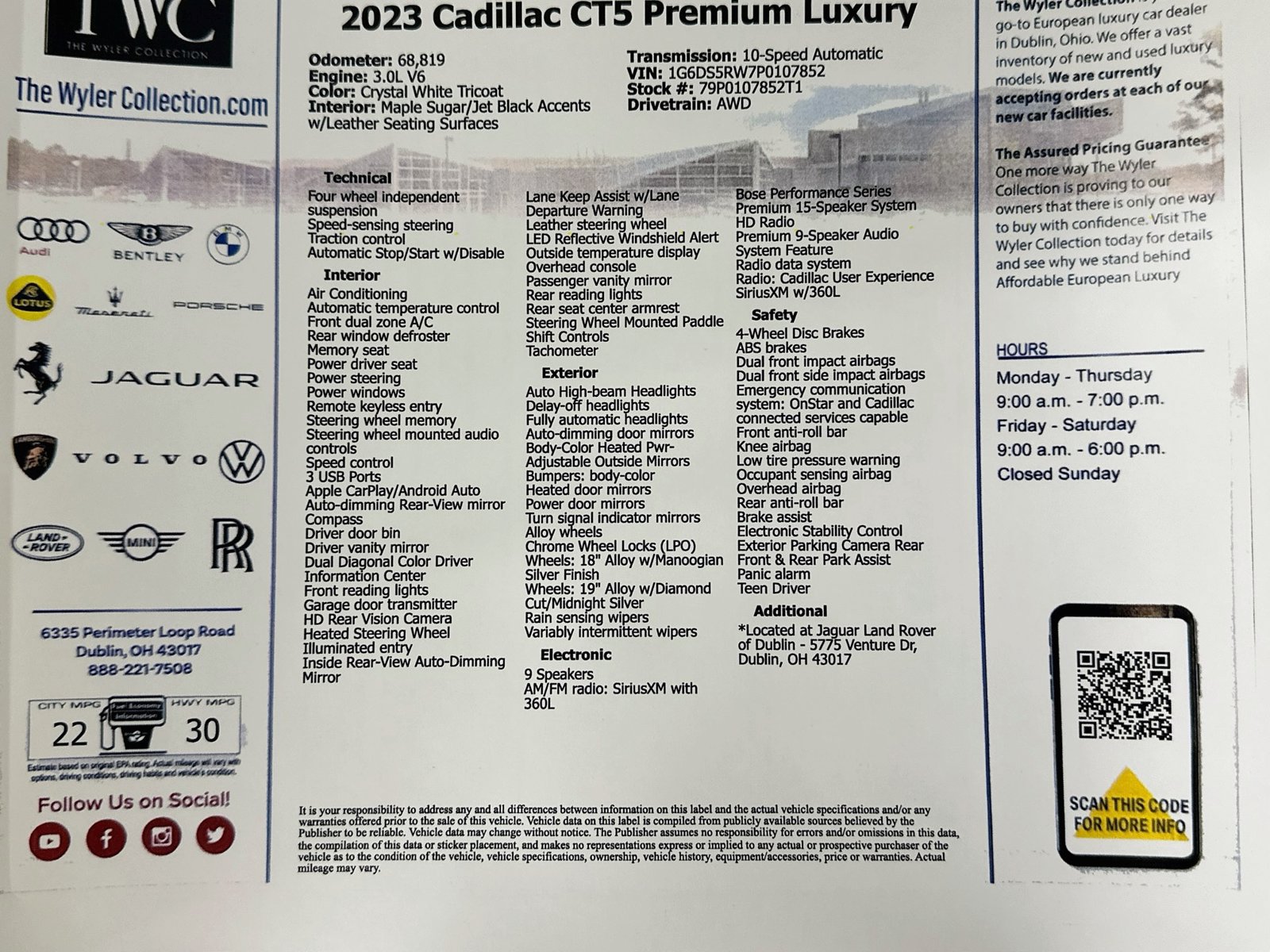 Used 2023 Cadillac CT5 Premium Luxury AWD/4WD image 46