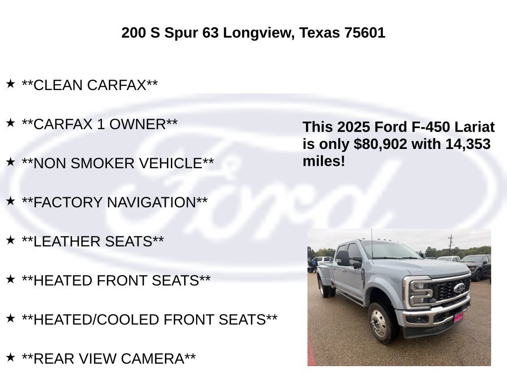 Certified 2025 Ford F450 Lariat w/ Lariat Ultimate Package AWD/4WD image 5