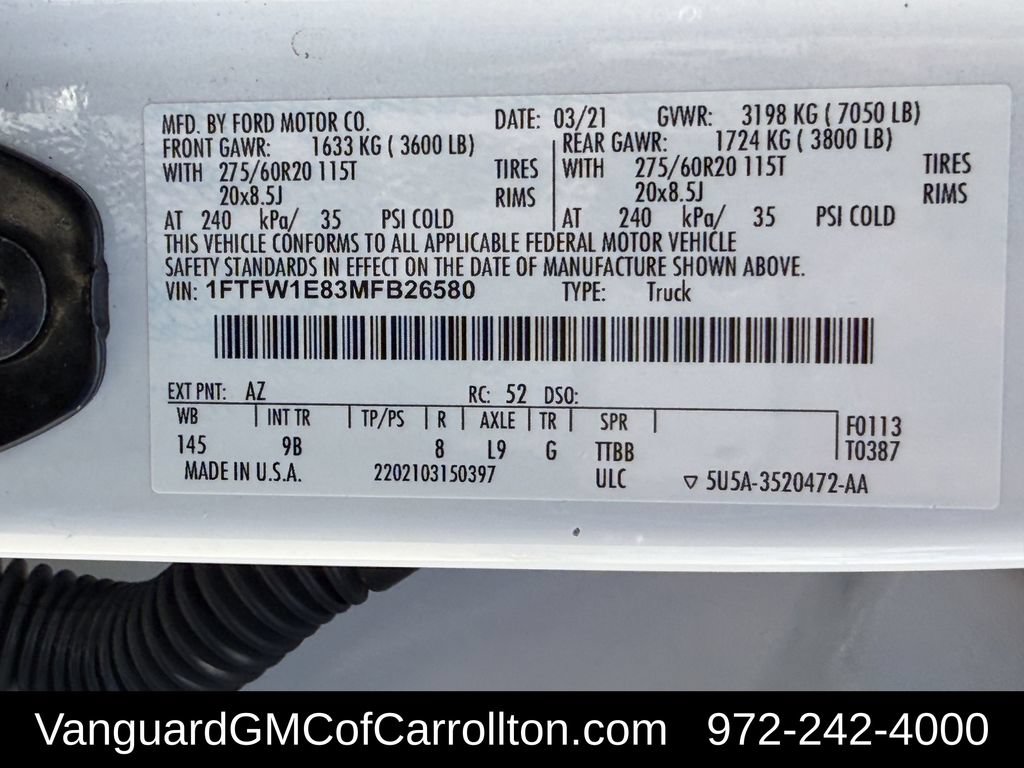 Used 2021 Ford F150 Platinum w/ Equipment Group 701A High AWD/4WD image 36