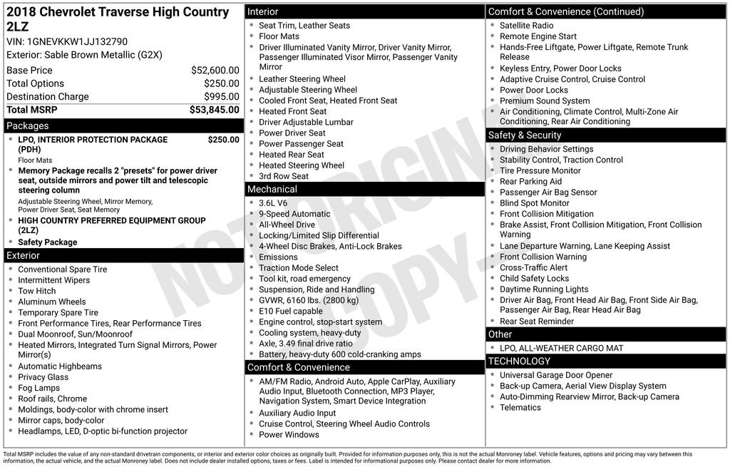 Used 2018 Chevrolet Traverse High Country image 10