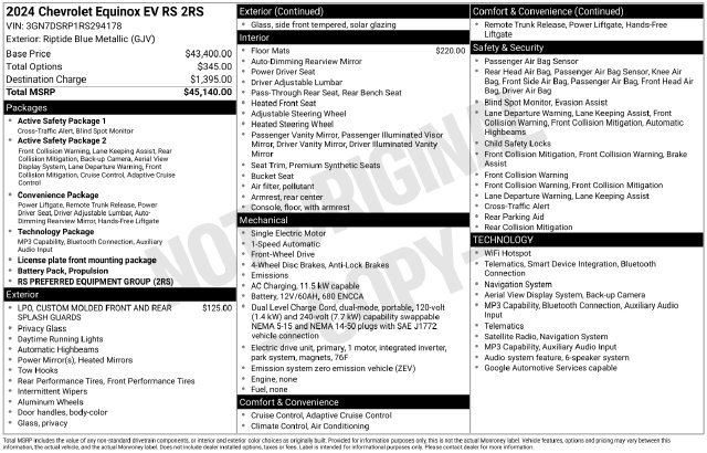 Used 2024 Chevrolet Equinox EV RS FWD image 6