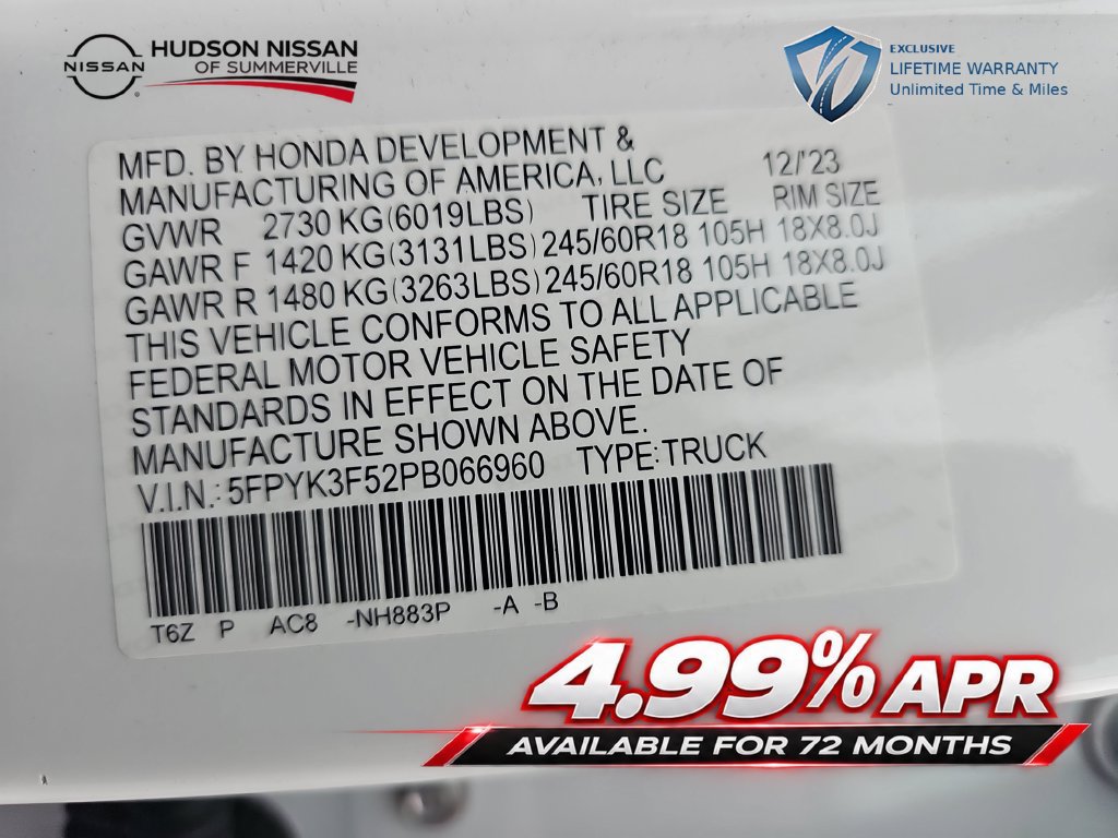 Used 2023 Honda Ridgeline RTL image 34