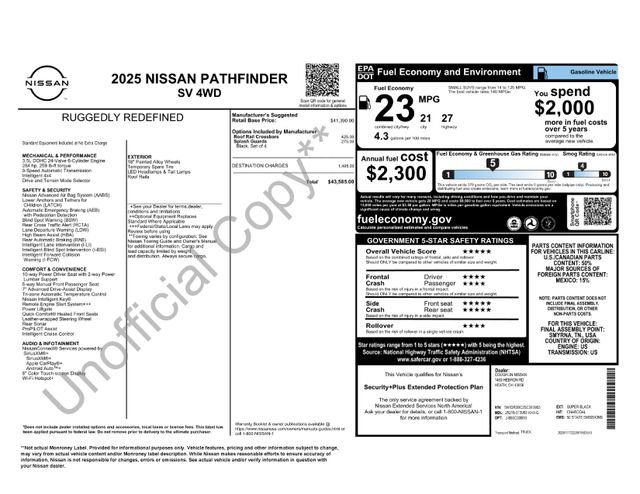 New 2025 Nissan Pathfinder SV image 4