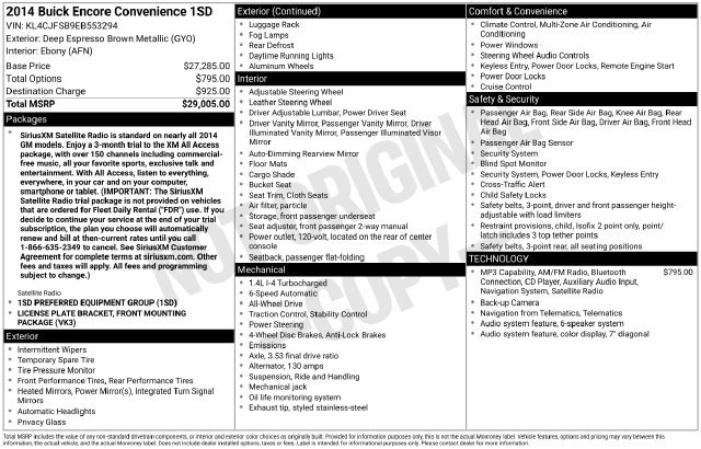 Used 2014 Buick Encore Convenience AWD/4WD image 2