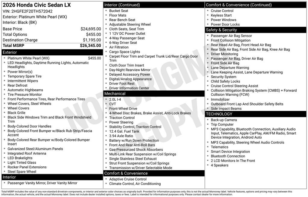 Certified 2026 Honda Civic LX image 34