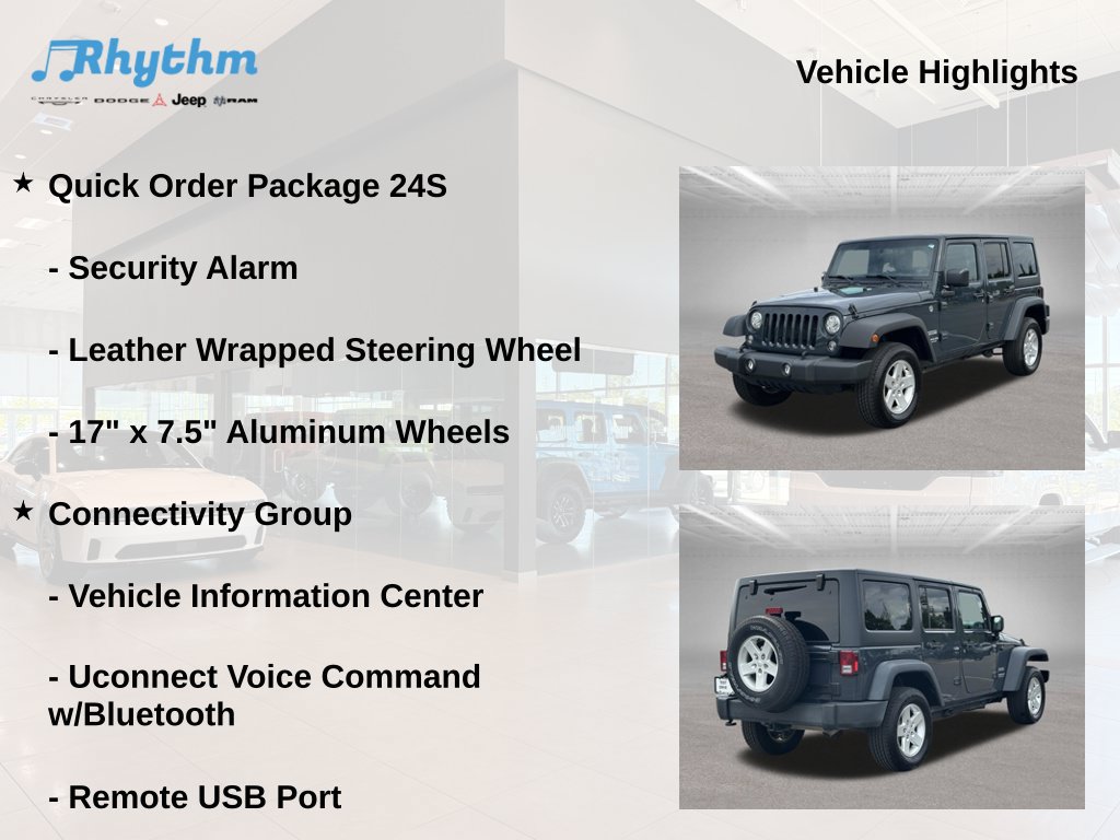 Used 2017 Jeep Wrangler Unlimited Sport w/ Quick Order Package 24S AWD/4WD image 11