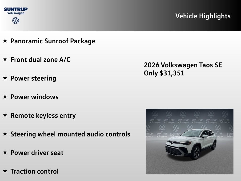 New 2026 Volkswagen Taos SE AWD/4WD image 7