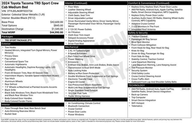 Used 2024 Toyota Tacoma TRD Sport AWD/4WD image 27