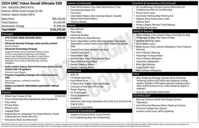 Used 2024 GMC Yukon Denali Ultimate w/ LPO, Floor Liner Package AWD/4WD image 50