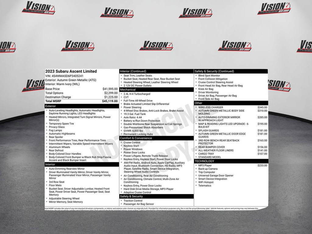 Used 2023 Subaru Ascent Limited image 40