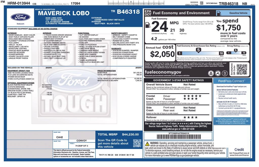 New 2026 Ford Maverick Lobo AWD/4WD image 25