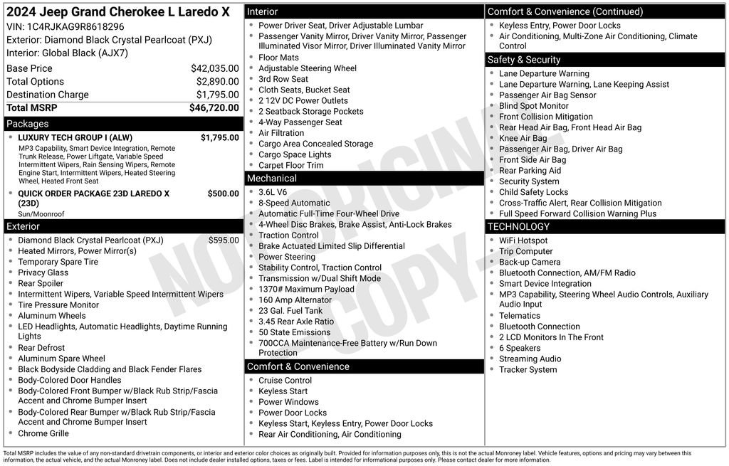 Used 2024 Jeep Grand Cherokee L Laredo w/ Luxury Tech Group I AWD/4WD image 5