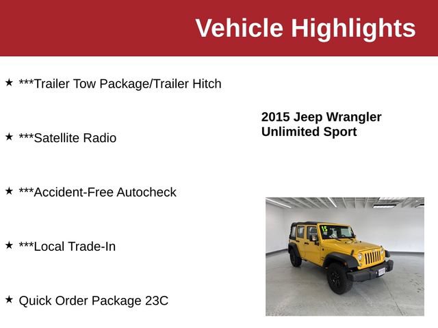 Used 2015 Jeep Wrangler Unlimited Sport AWD/4WD image 10