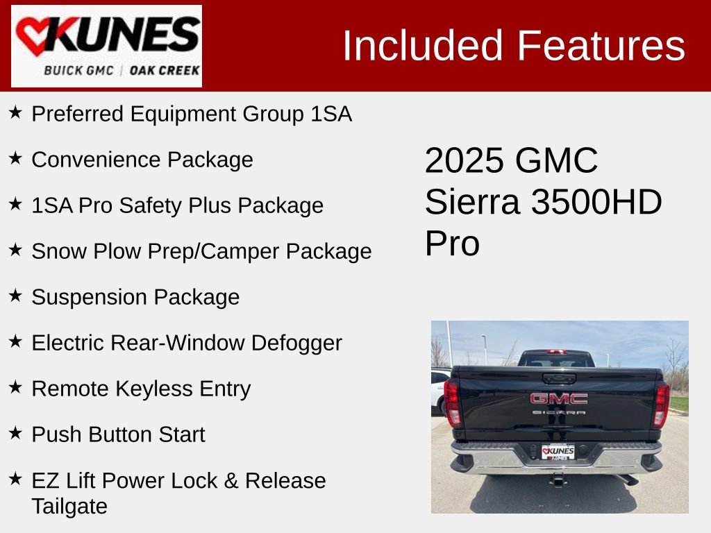 New 2025 GMC Sierra 3500 Pro w/ 1SA Pro Safety Plus Package image 2