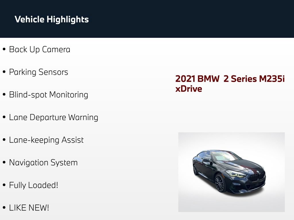 Used 2021 BMW M235i xDrive Gran Coupe w/ Shadowloine Package AWD/4WD image 4