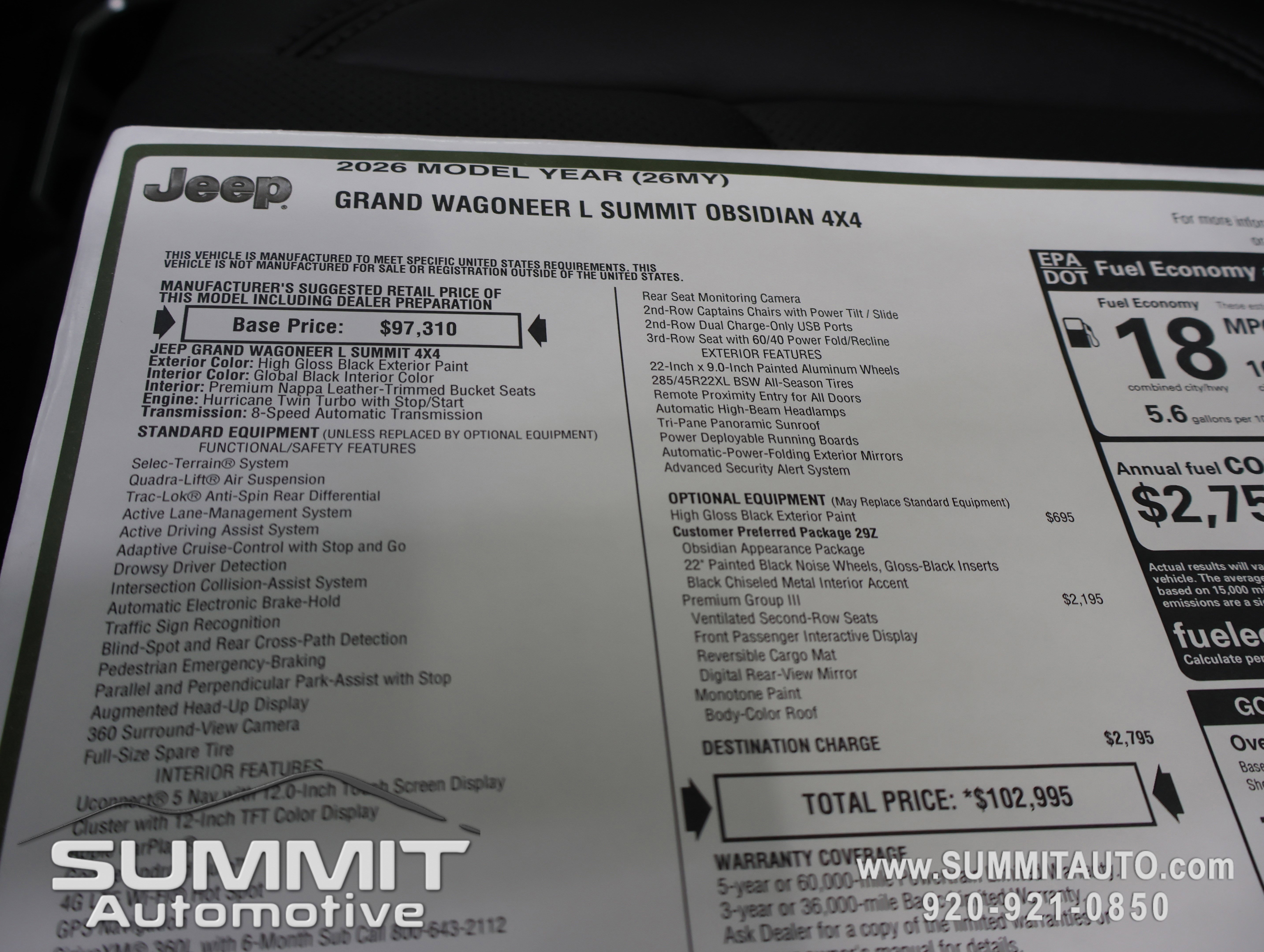 New 2026 Jeep Grand Wagoneer L Summit AWD/4WD image 45
