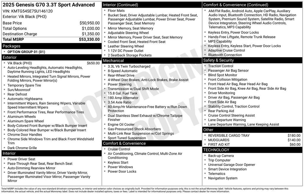 Used 2025 Genesis G70 3.3T Advanced image 4