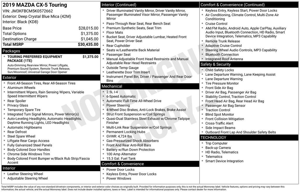 Used 2019 MAZDA CX-5 Touring image 31