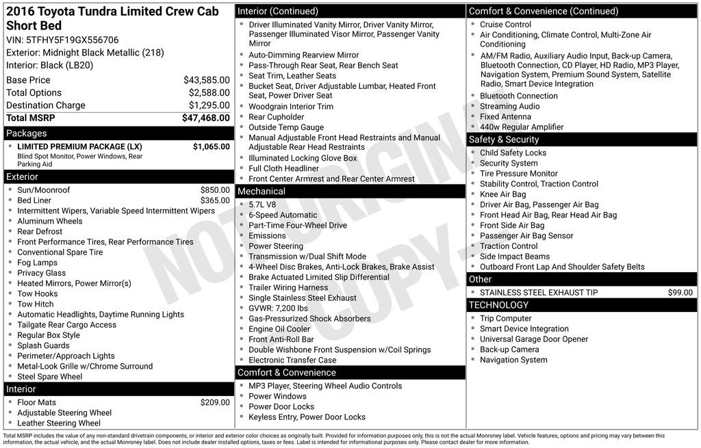 Used 2016 Toyota Tundra Limited w/ Limited Premium Package image 6