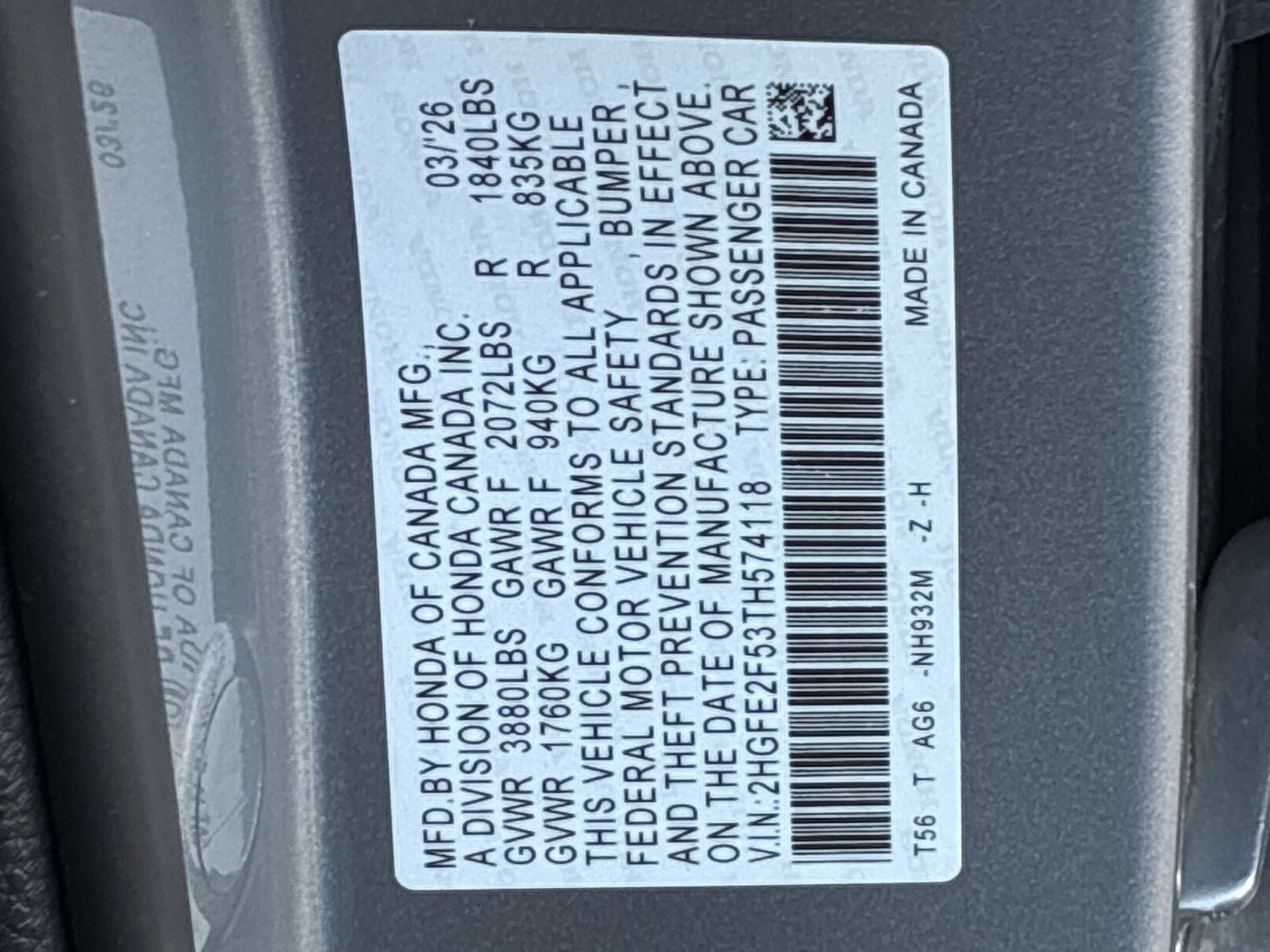 Certified 2026 Honda Civic Sport image 37