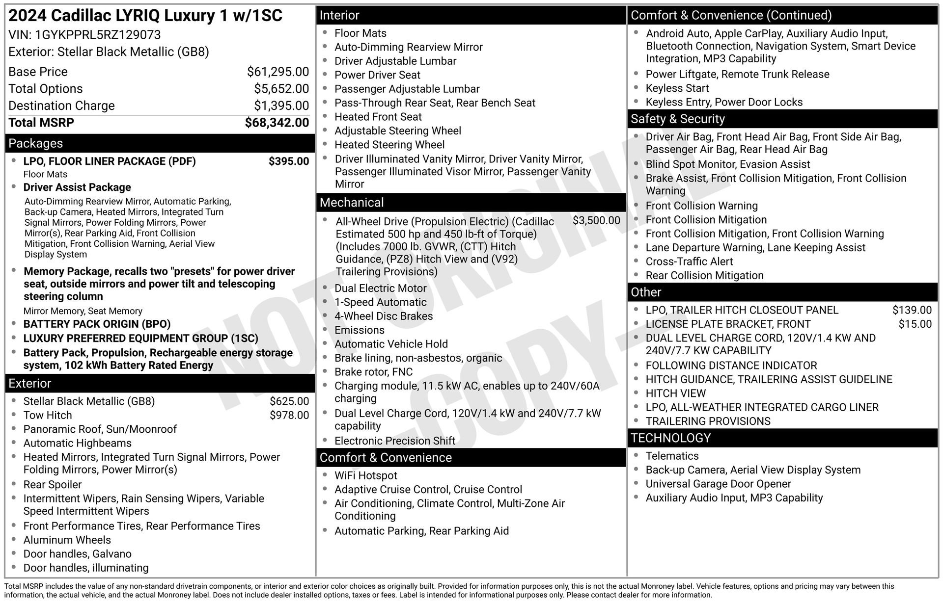 Certified 2024 Cadillac Lyriq Luxury w/ LPO, Floor Liner Package AWD/4WD image 43