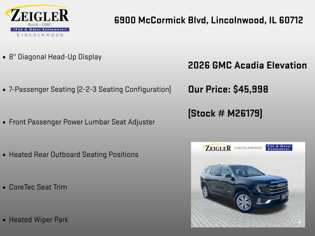 New 2026 GMC Acadia Elevation w/ Elevation Premium Package AWD/4WD image 24