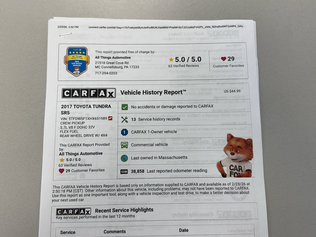 Used 2017 Toyota Tundra SR5 w/ SR5 Upgrade Package image 36