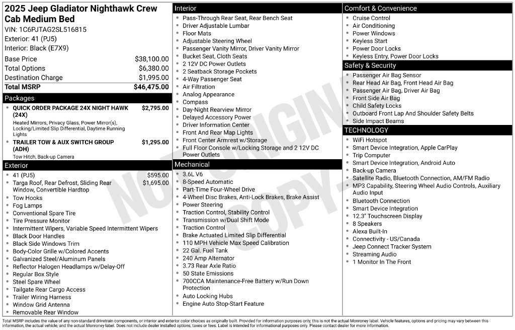 Used 2025 Jeep Gladiator Sport AWD/4WD image 39