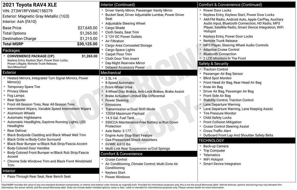 Used 2021 Toyota RAV4 XLE w/ Convenience Package image 6