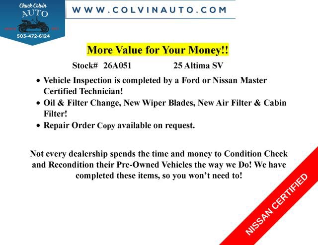 Certified 2025 Nissan Altima 2.5 SV FWD image 2