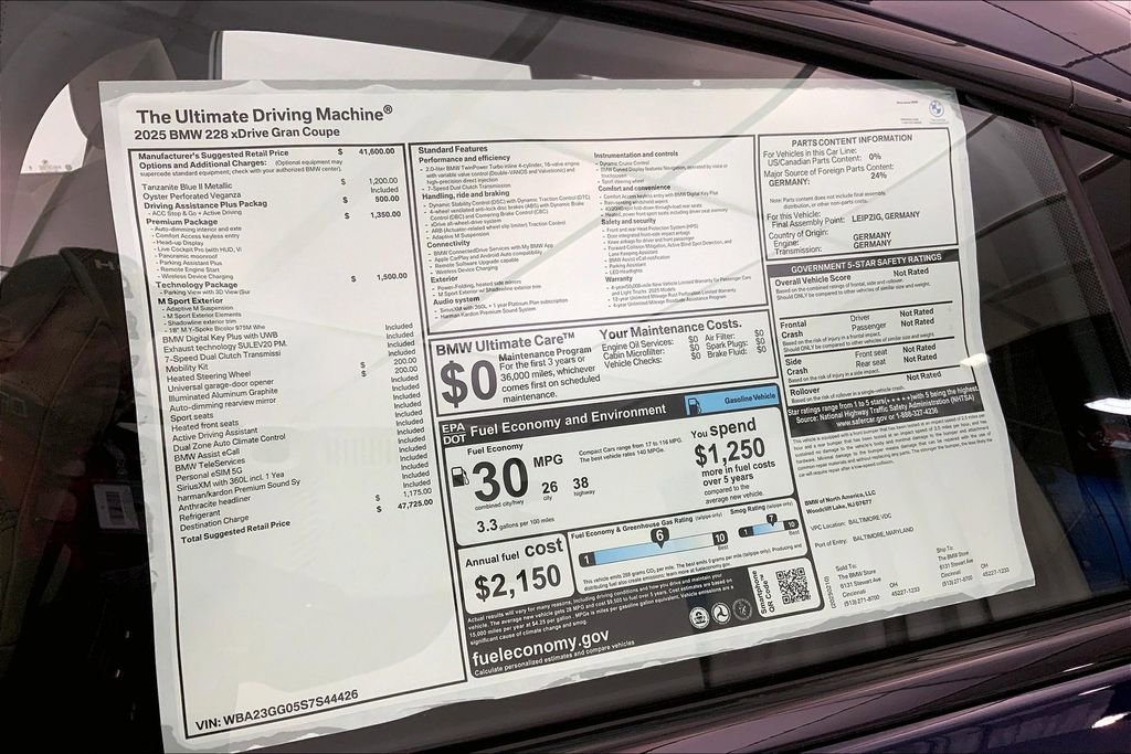 New 2025 BMW 228i xDrive 228 xDrive Gran Coupe w/ Premium Package image 12