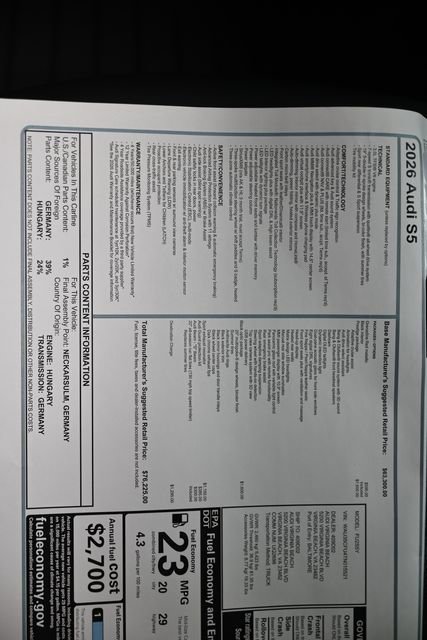 New 2026 Audi S5 Prestige AWD/4WD image 25
